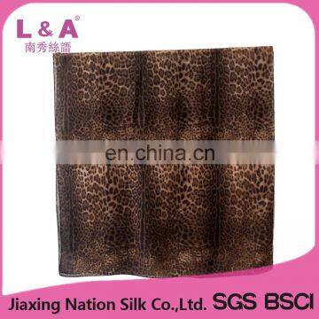 Leopard-print polyester voile long scarf women