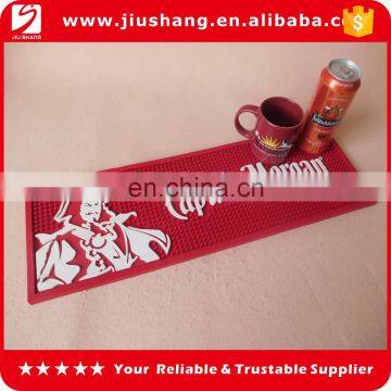 red soft pvc bar beer drip mats with 3d oem logo