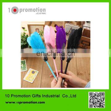 Plastic creative stationery gel pen/colorful feather for children study