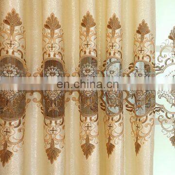 Europe Type New Yellow White Hollow Out Embroider Curtain 50% Blackout photo-3
