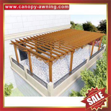 prefabricated outdoor garden wood look style alu aluminium alu aluminum metal park gazebo grape trellis Pergola shelter