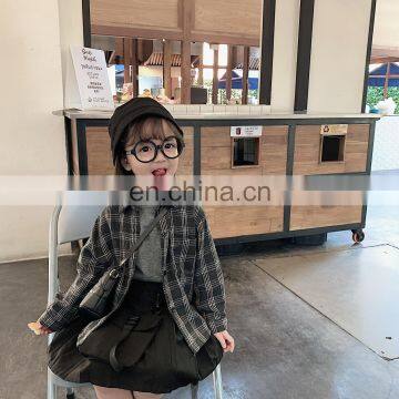 6886 Parent-child Shirt Baby Girl Long Sleeve Fashion Shirt Retro Plaid Blouse photo-5