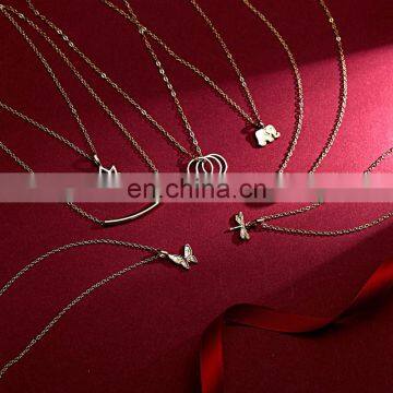 Rinhoo Бабочка Слон Перл Любви Золотой Подвеска-Цепочка для Шеи, Ключица, Фешн-Цепочка, Женское Ювелирное Изделие photo-6