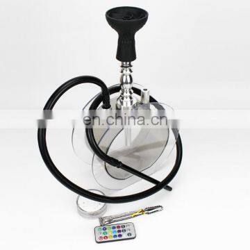 HQP-SY03 HongQiang Wholesale Acrylic Round Shape Hookah Gift Set With LED Light photo-2