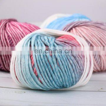 Mixed Colors Acrylic Wool Blend Material Cake Yarn Rainbow Yarn Crochet Knitting Yarn photo-5