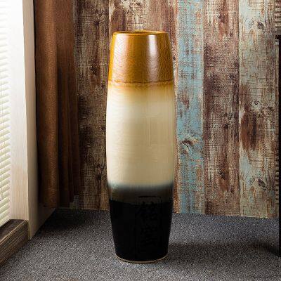 Large Black Grown European Style Ceramic Vase For Indoor Outdoor Cottage Floor Decor