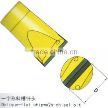 Oblique-Flat chipways chisel bit