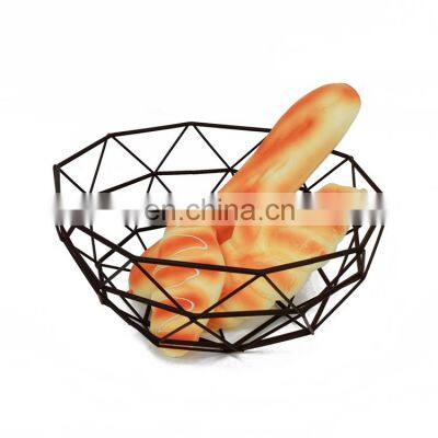 Home Modern Kitchen Basket Round Iron Wire Storage Food Organization Holder Metal Fruit Mesh Basket photo-4