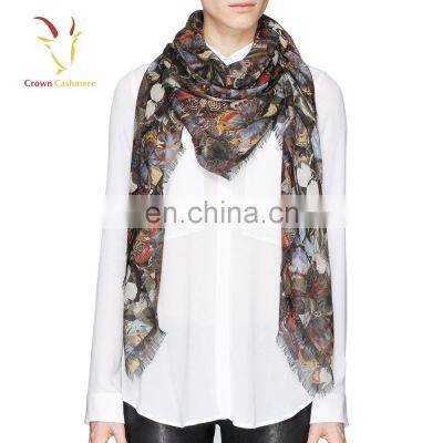 New Design Women Pashmina Printed Butterfly Scarf For Women