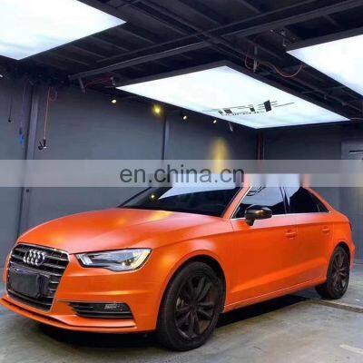 Electricity Light Orange Car Vinyl Wrap Air Self-adhesive Decoration Roll Film Vehicle Auto Stickers