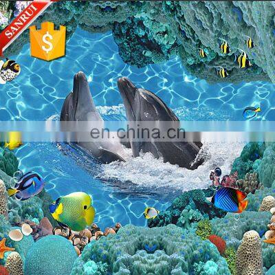Hot Decorative Dolphin Art tv Background Ceramic 3d Wall Paper photo-3