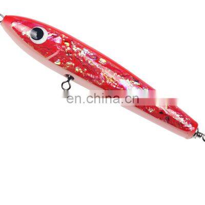 20cm/90g Hot Sale Hard Buddy Wooden GT Surface Lures Deep Sea Handmade Fishing Artificial Baits Top Water Pencil Lures photo-2