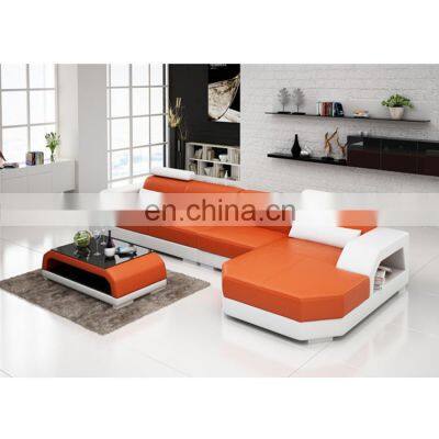 Cbmmart Design Sectional Sofa Bed  Modern LED Living Room Furniture Genuine Leather Sofas Sets