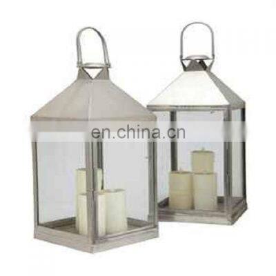 stainless steel shiny wedding candle lantern