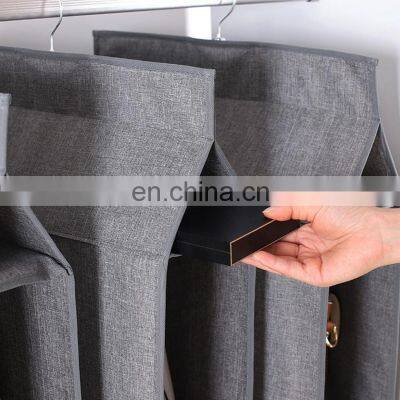 Long Soft Fabric Over Closet Rod Hanging Storage Organizer With Dividers for Clothes, Leggings, Lingerie, T Shirts ,Bag photo-3
