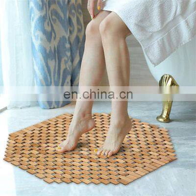 High Quality Natural Synthetic Wood Mat Non-Slip Environmental Friendly Bathroom Bamboo Floor Mat photo-5