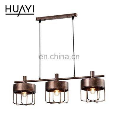 HUAYI New Design Vintage Style Iron Indoor 5W 15W Living Room Kitchen Hanging LED Pendant Light photo-3