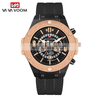 VAVA VOOM VA-215 Men Latest Stainless Steel Case With Silicone Waterproof Quartz Watches Sport Man For Watch