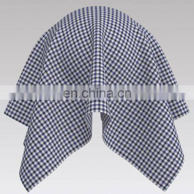 High Quality Plaid 100% Cotton Yarn Dyed Navy Check Design