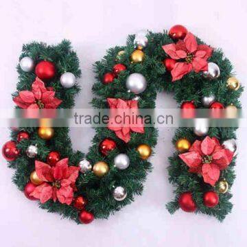 Beautiful 9 feet 270cm christmas garland with decorations