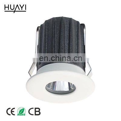 HUAYI Led Aluminum Shell Material 1.5w Anti-glare Spot Light IP65 Surface Installed Round Led Downlight