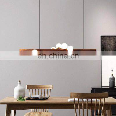 High Quality Nordic Luxury Modern Pendant Light Living Room Hotel Wooden Glass G9 LED Chandelier for Decor