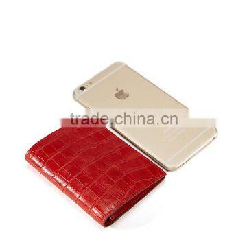 High Quality Fashion Genuine Leather First Layer Leather Crocodile Parttern Woman Small Wallet for Ladies photo-4