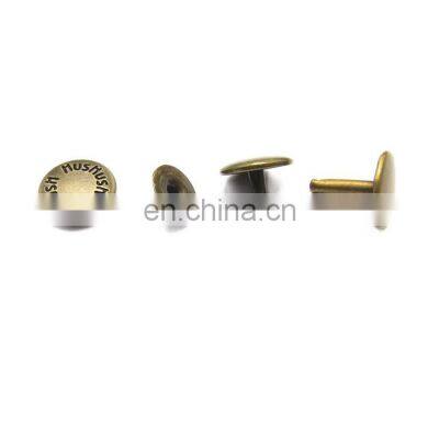 15mm Brass Custom Logo Decorative High Quality Double Rivet photo-3