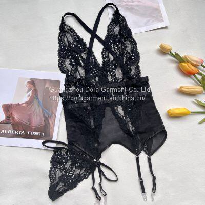 Women See-through Lace 2 Piece Sexy Lingerie photo-2