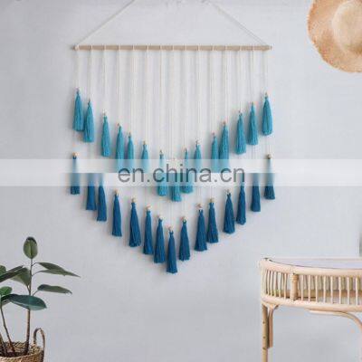 Hot New Large Macrame Backdrop Wall Hanging With Tassels Boho Decor photo-2