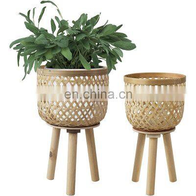 Bamboo Plant Stand Planter Holder Woven Plant Pot Wholesale Vietnam Supplier