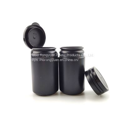 60ml 100ml 150ml Empty Black White HDPE Pill Capsule Container Chewing Gum Bottle With Flip Top Cap