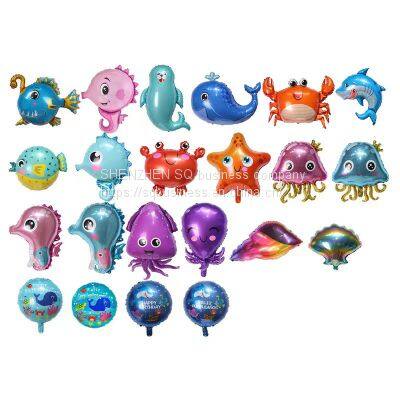 Foil Balloon for Kids Toy Mini Size Marine Animals Balloon Fish Marine Life Animal Gift Birthday Party Decoration Single Unisex photo-2