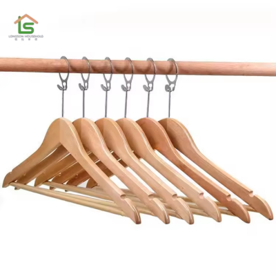 Manufacturer Anti-theft Wooden Coat Hangers Notches Cheaper Price Clothes Custom Hanger photo-3