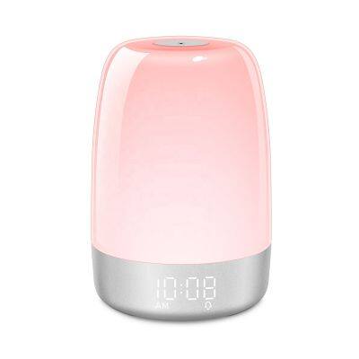 RGB Sunrise Alarm Clock Wake Up Light With Sunrise Colorful Bedside Lamp Sunset Night Light FM Radio Clock Natural Lights photo-5