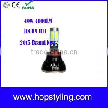 China supplier LED Car light H8 H9 H11 40W 4 sides COB LED Chips car Headlight