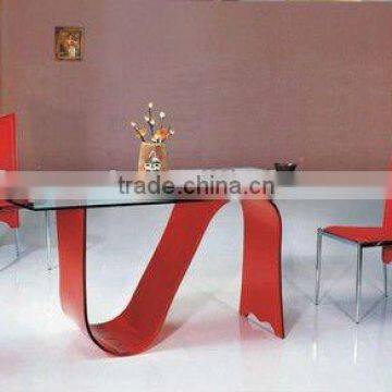 CE Approved Modern Vertical Curve Tempered painting Glass For Furniture coffee table