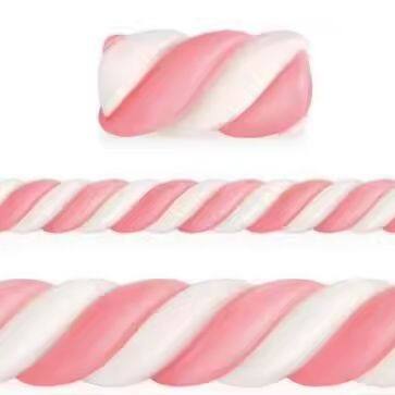 Ligne de production industrielle automatisée de barbe à papa en forme de quatre torsades