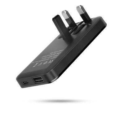 Складной английский розеточный зарядник с разъемами USB/USB-C, подходящий для мобильных телефонов, планшетов, совместимый и портативный