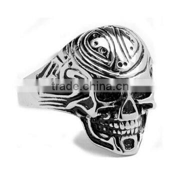 Stainless Steel Men's Cast Skull Ring, New Design Fashion Cast Skull Ring