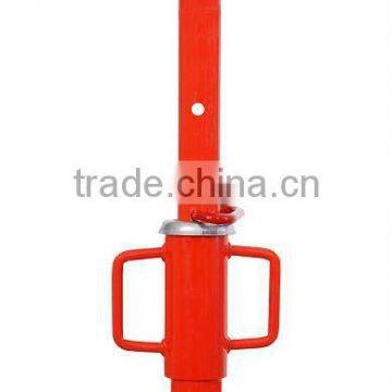 red painted adjustable steel props