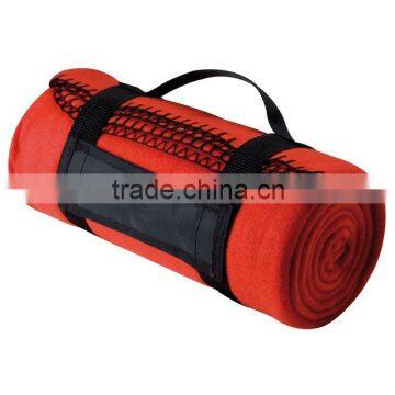 100 polyester travel fleece blanket with belt cheaper price