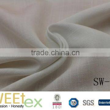 shaoxing textile 100% viscose rayon plain dyed challis slub fabric