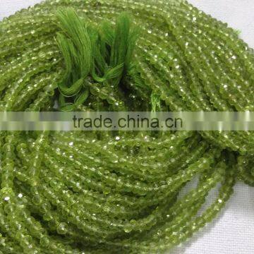 Peridot faceted rondelled beads