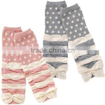 Japanese wholesale products cute and high quality infant wear kids clothes frilled leg warmers for baby polka dot made in Japan