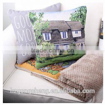 Factory Direct Sale Cotton Linen 2 in 1 Pillow Blanket for Car and Travel photo-5
