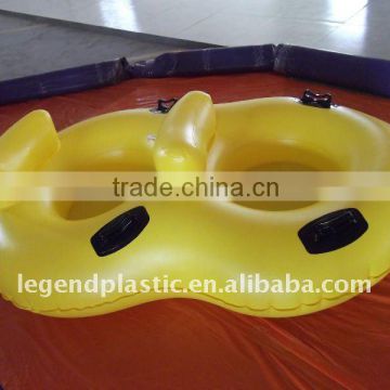 inflatable double snow tube with cushion