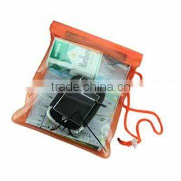 orange pvc waterproof map bag for beach