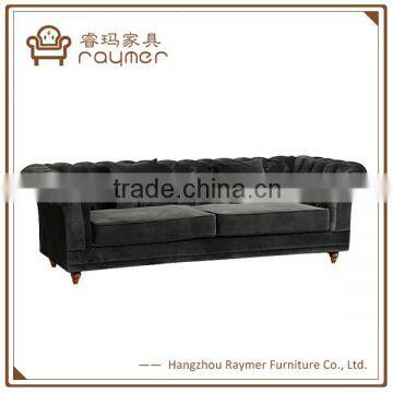 Black Japanese and Reliable Velvet Chesterfield Sofa With Colorful photo-1