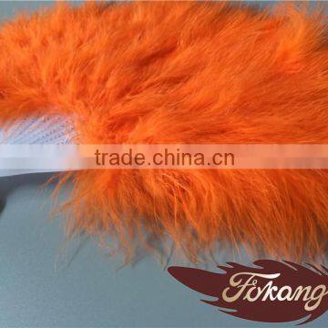 Orange Big Turkey Feather Marabou Hand Fan For Party Dance Decoration photo-2